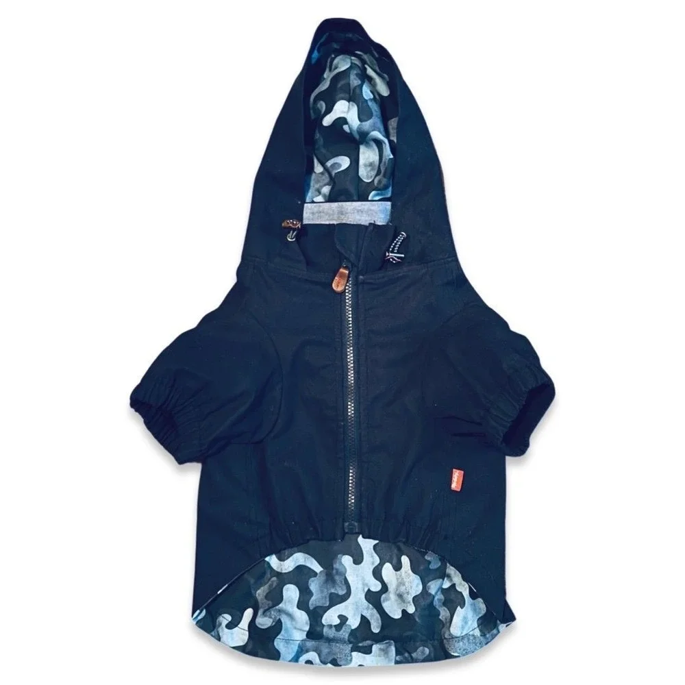 Dog Clothes Lot: Hooded Coat, Jersey‎ Shirt, & Safety Vest Bundle Dog Rain Coat
